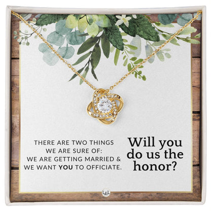 Wedding Officiant Proposal - Female Wedding Officiant, Pastor, Celebrants - Do Us The Honor , Rustic and Wood Wedding Theme - Liliana and Liam
