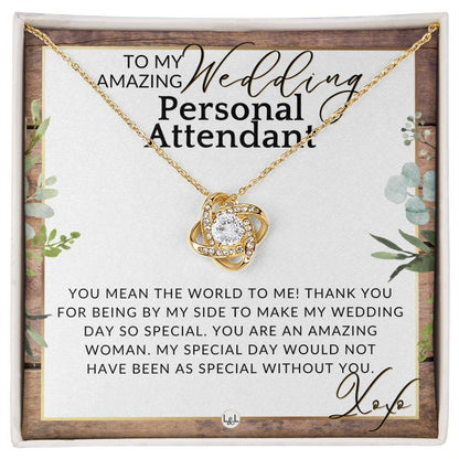 Wedding Personal Attendant Thank You Gift - Wedding Helper, Bridal Concierge, Lady in Waiting , Rustic and Wood Wedding Theme - Liliana and Liam