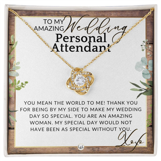 Wedding Personal Attendant Thank You Gift - Wedding Helper, Bridal Concierge, Lady in Waiting , Rustic and Wood Wedding Theme - Liliana and Liam