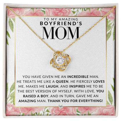 Boyfriend's Mom Necklace - Great For Mother's Day, Christmas, Her Birthday, Or As An Encouragement Gift - Liliana and Liam