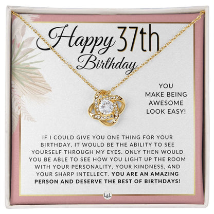 37th Birthday Gift For Her - Necklace For 37 Year Old - Beautiful Woman's Birthday Pendant Jewelry - Liliana and Liam