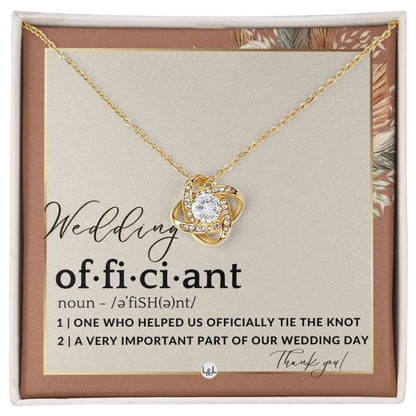Officiant Gift - Thank You Gift For Female Wedding Officiant, Pastor - Thank You For Marrying Us , Terracotta, Rust And Gold Wedding Theme - Liliana and Liam