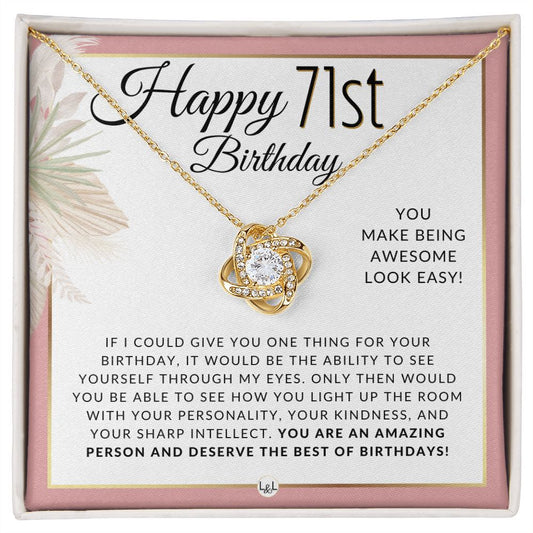 71st Birthday Gift For Her - Necklace For 71 Year Old - Beautiful Woman's Birthday Pendant Jewelry - Liliana and Liam