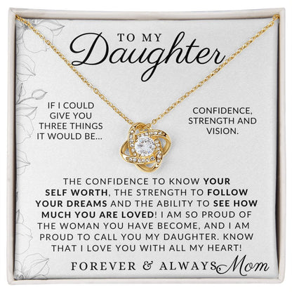 Forever And Always - To My Daughter (From Mom) - Mother to Daughter Gift - Christmas Gifts, Birthday Present, Graduation Necklace, Valentine's Day