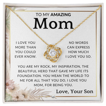 Gift for Mom, From Son - My Rock - To Mother, From Son - Beautiful Women's Pendant Necklace - Great For Mother's Day, Christmas, or Her Birthday - Liliana and Liam