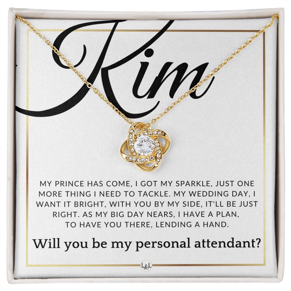 Wedding Personal Attendant Proposal - Hot Mess Without You - Custom Name - Elegant White and Gold Wedding Theme