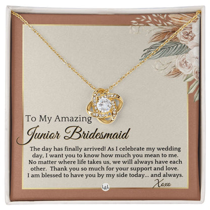 Junior Bridesmaid Gift - On My Wedding Day For Jr. Bridesmaid - Wedding Party Thank You Gift , Terracotta, Rust And Gold Wedding Theme - Liliana and Liam