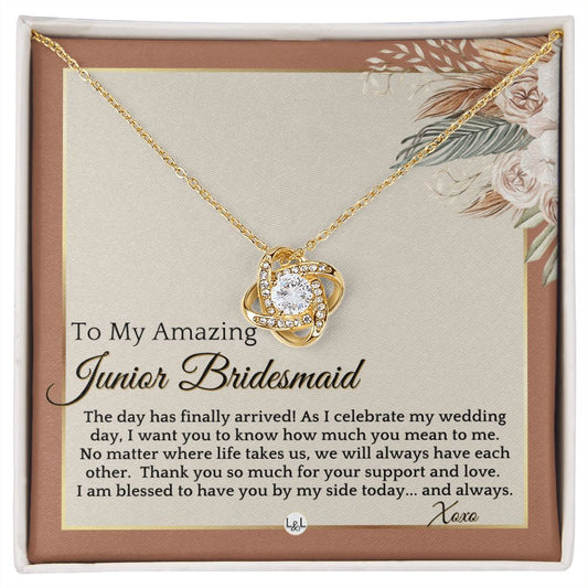 Junior Bridesmaid Gift - On My Wedding Day For Jr. Bridesmaid - Wedding Party Thank You Gift , Terracotta, Rust And Gold Wedding Theme - Liliana and Liam