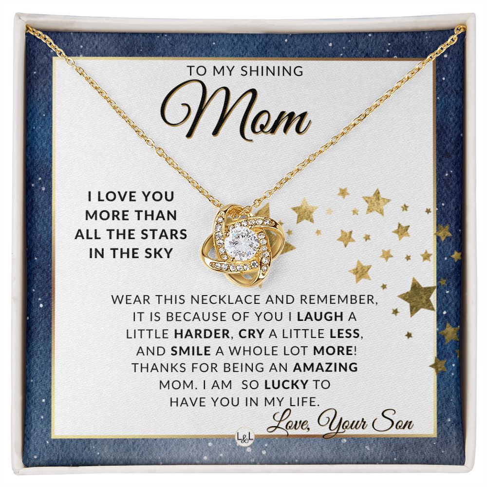 My Mom Gift , From Son - Meaningful Necklace - Great For Mother's Day, Christmas, Her Birthday, Or As An Encouragement Gift