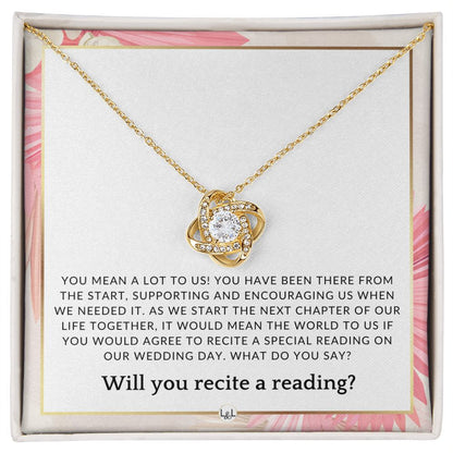 Wedding Ceremony Reader Proposal - Will You Read At Our Wedding - From The Bride and The Groom , Pink Floral and Boho Wedding Theme - Liliana and Liam