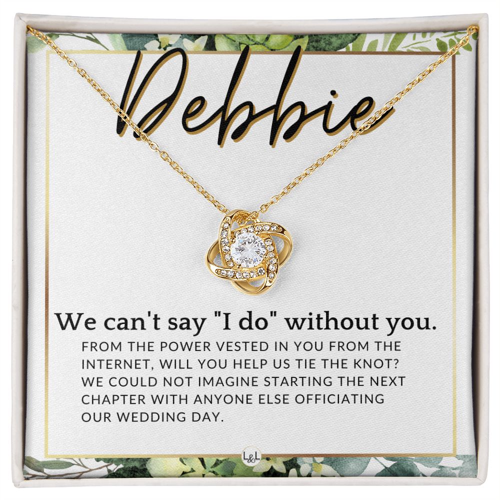 Wedding Officiant Proposal, Custom Name - From The Power Vested In You From The Internet , White and Green, Eucalyptus Wedding