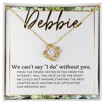 Wedding Officiant Proposal, Custom Name - From The Power Vested In You From The Internet , White and Green, Eucalyptus Wedding