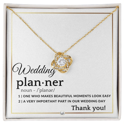 Wedding Event Planner - Thank You Gift From Bride and Groom - Token of Appreciation - Elegant White and Gold Wedding Theme - Liliana and Liam