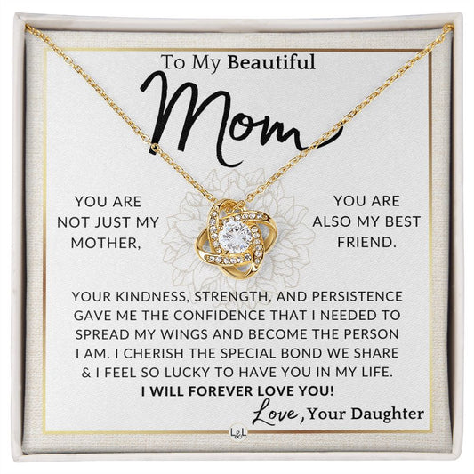 Gift for Mom - My Best Friend - To My Mother, From Daughter - A Beautiful Women's Pendant Necklace - Great For Mother's Day, Christmas, or Her Birthday