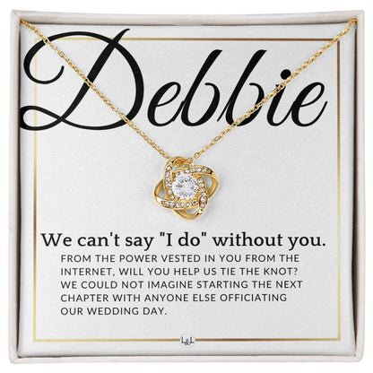 Wedding Officiant Proposal - From The Power Vested In You From The Internet - Custom Name - Elegant White and Gold Wedding Theme