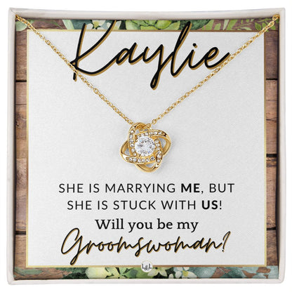Groomswoman Proposal, Custom Name, From Groom - Be My Groomswoman - Wedding Party Accessories , Rustic and Wood Wedding Theme