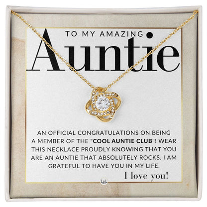 Funny Gift For Auntie - Present for Auntie From Niece or Nephew - Pendant Necklace - Great For Christmas, Her Birthday, Or As An Encouragement Gift - Liliana and Liam