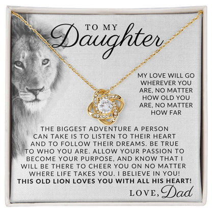 With All My Heart - To My Daughter (From Dad) - Father to Daughter Necklace - Christmas Gifts, Birthday Present, Graduation Gift, Valentine's Day