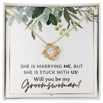 Groomswoman Proposal - Gift From Groom - Will You Be My Groomswoman - Wedding Party Accessories , White and Green, Eucalyptus Wedding - Liliana and Liam