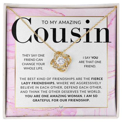 Gift For Amazing Female Cousin - Pendant Necklace Present For Girl Cousin - Great For Christmas, Her Birthday, Or As An Encouragement Gift - Liliana and Liam