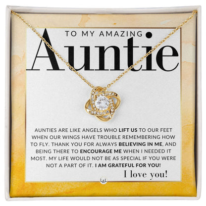 Gift For Auntie - Present for Auntie From Niece or Nephew - Pendant Necklace - Great For Christmas, Her Birthday, Or As An Encouragement Gift - Liliana and Liam
