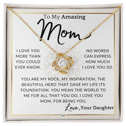 Gift for Mom - My Rock - To My Mother, From Daughter - A Beautiful Women's Pendant Necklace - Great For Mother's Day, Christmas, or Her Birthday - Liliana and Liam