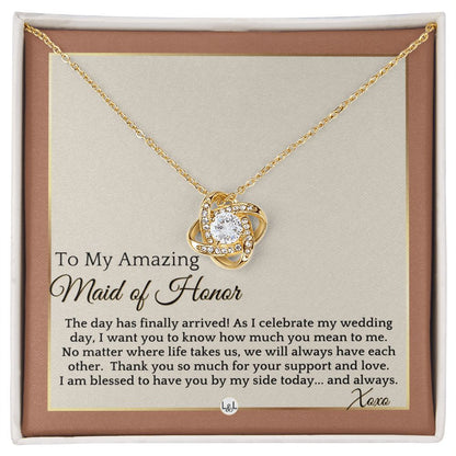 Maid of Honor Gift - MOH On My Wedding Day - Great Wedding Party Thank You Gift From The Bride , Terracotta, Rust And Gold Wedding Theme - Liliana and Liam
