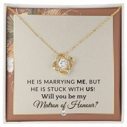 Matron of Honour Proposal Gift - Be My MOH Gift From Bride - Wedding Party - Stuck With Us , Terracotta, Rust And Gold Wedding Theme - Liliana and Liam