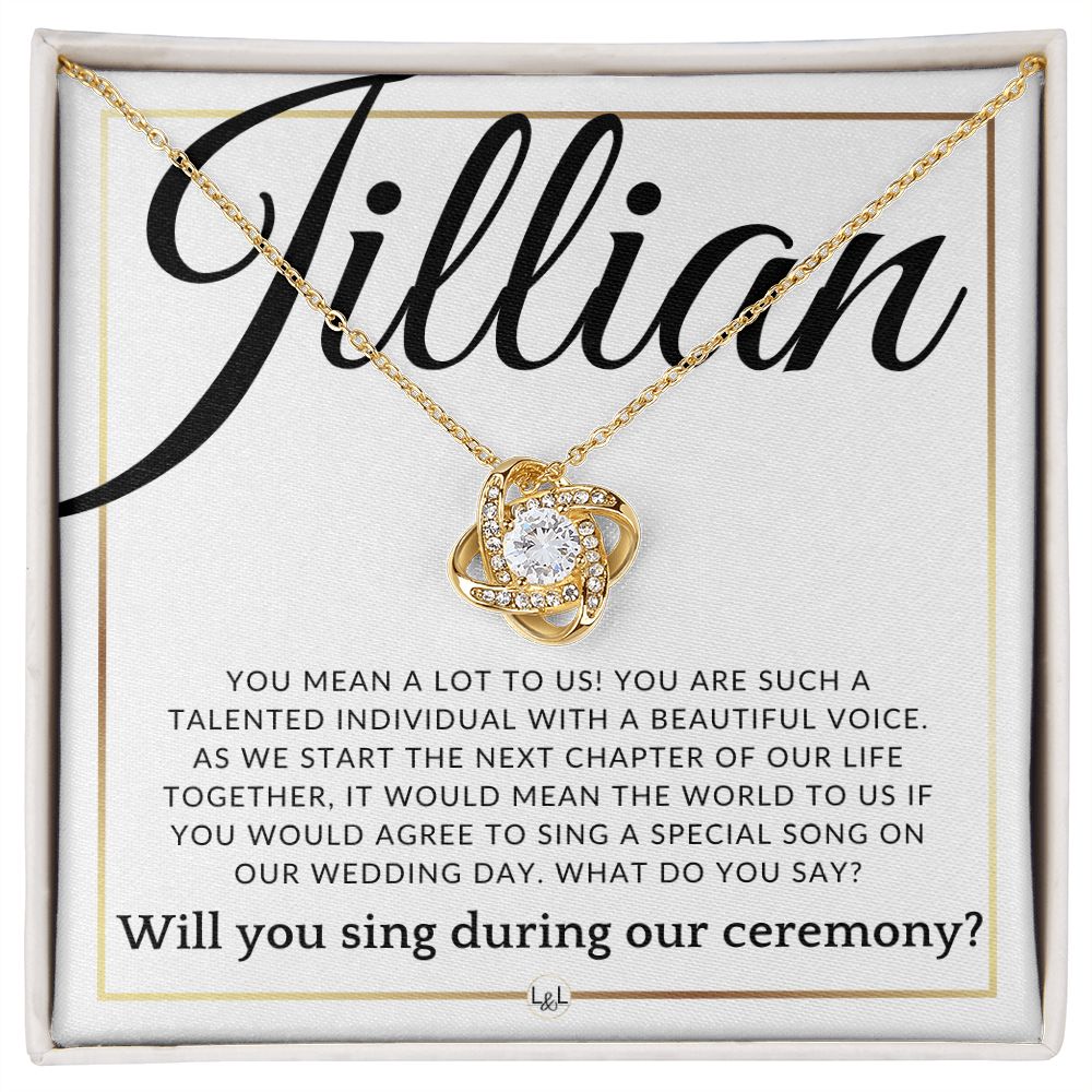 Wedding Ceremony Singer Proposal - Will You Sign At Out Wedding - Custom Name - Elegant White and Gold Wedding Theme