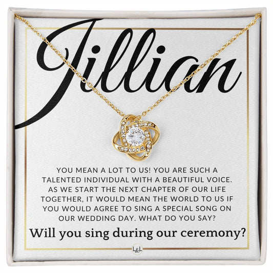 Wedding Ceremony Singer Proposal - Will You Sign At Out Wedding - Custom Name - Elegant White and Gold Wedding Theme
