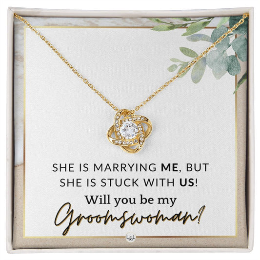 Groomswoman Proposal - Gift From Groom - Will You Be My Groomswoman - Wedding Party Accessories , Beach and Destination Wedding Theme - Liliana and Liam