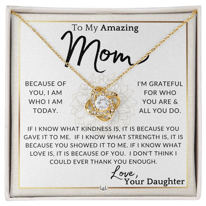 Gift for Mom - All You Do - To My Mother, From Daughter - A Beautiful Women's Pendant Necklace - Great For Mother's Day, Christmas, or Her Birthday - Liliana and Liam