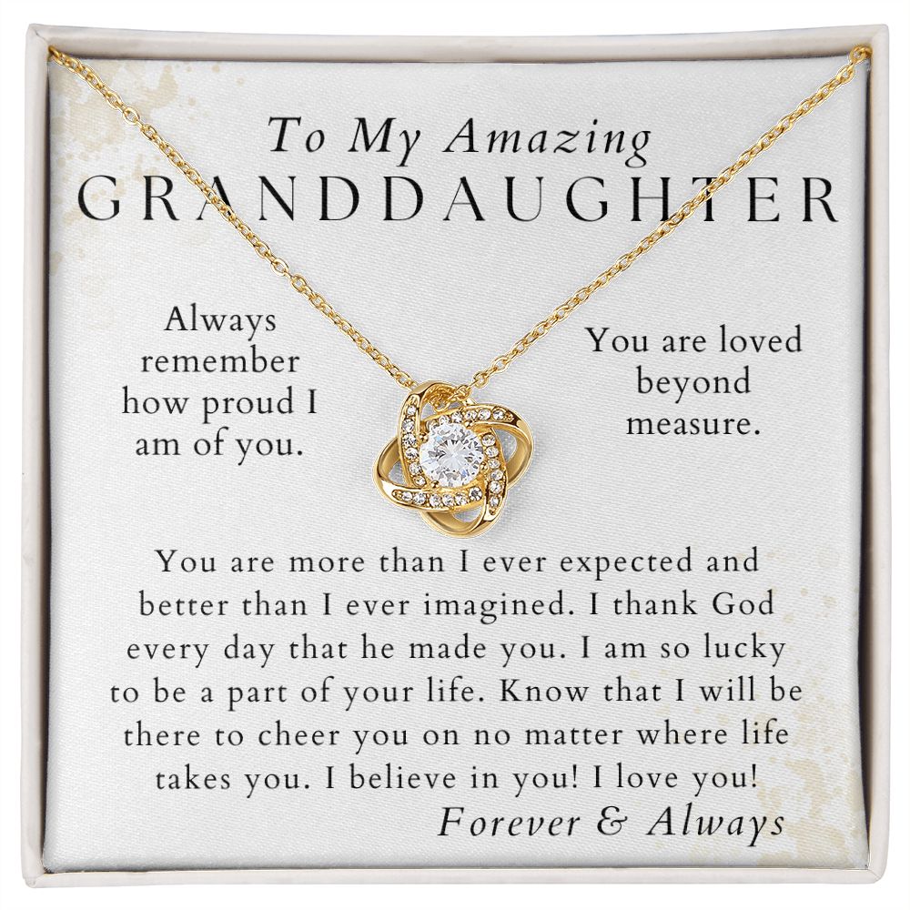 I Thank God - Granddaughter Necklace - Gift from Grandpa, Grandma - Birthday, Graduation, Valentines, Christmas Gifts