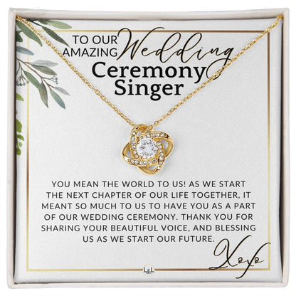 Wedding Ceremony Singer - Great Thank You Gift From Bride and Groom - Gratitude & Appreciation , White and Green, Eucalyptus Wedding - Liliana and Liam