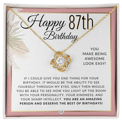 87th Birthday Gift For Her - Necklace For 87 Year Old - Beautiful Woman's Birthday Pendant Jewelry - Liliana and Liam