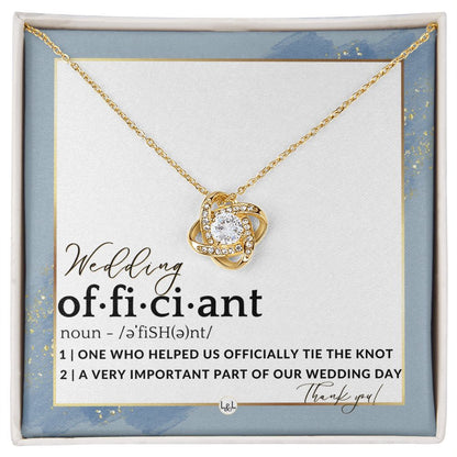 Officiant Gift - Thank You Gift For Female Wedding Officiant, Pastor - Thank You For Marrying Us , Dusty Blue And Gold Wedding Theme - Liliana and Liam