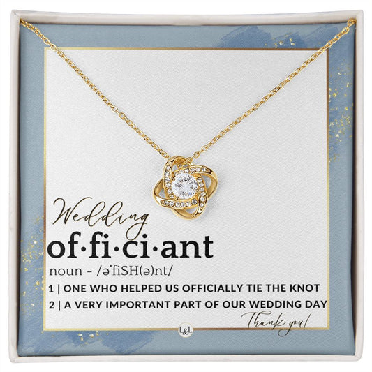 Officiant Gift - Thank You Gift For Female Wedding Officiant, Pastor - Thank You For Marrying Us , Dusty Blue And Gold Wedding Theme - Liliana and Liam