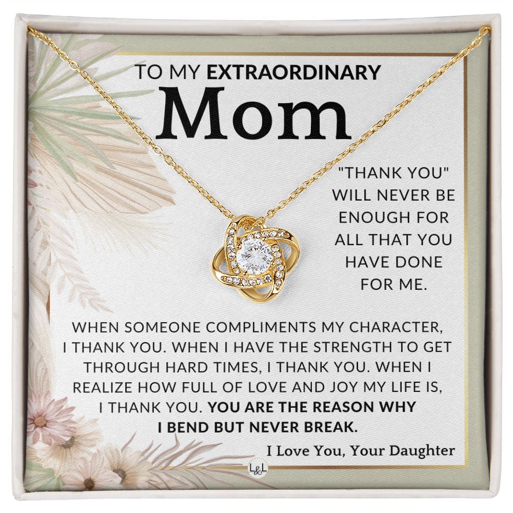 Gift for Mom - Never Enough - To Mother, From Daughter - Beautiful Women's Pendant Necklace - Great For Mother's Day, Christmas, or Her Birthday