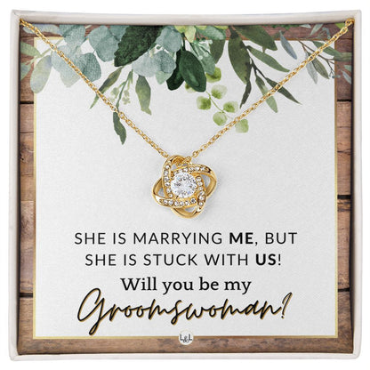 Groomswoman Proposal - Gift From Groom - Will You Be My Groomswoman - Wedding Party Accessories , Rustic and Wood Wedding Theme - Liliana and Liam
