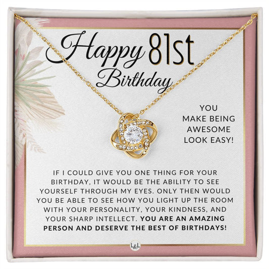 81st Birthday Gift For Her - Necklace For 81 Year Old - Beautiful Woman's Birthday Pendant Jewelry - Liliana and Liam