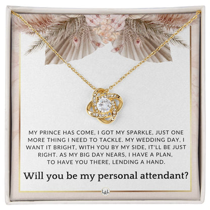 Wedding Personal Attendant Proposal - Will You Be My Helper, Bridal Concierge, Lady in Waiting , Pink Floral and Boho Wedding Theme - Liliana and Liam