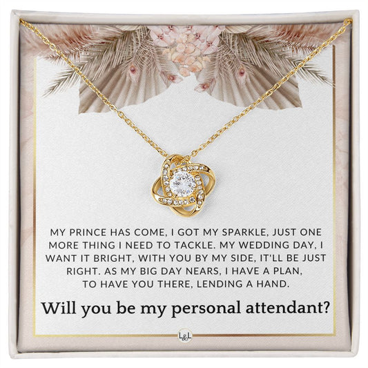 Wedding Personal Attendant Proposal - Will You Be My Helper, Bridal Concierge, Lady in Waiting , Pink Floral and Boho Wedding Theme - Liliana and Liam