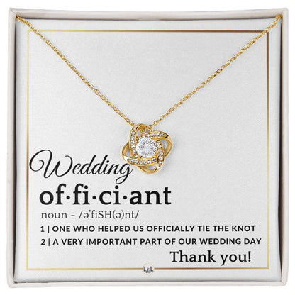 Officiant Gift - Thank You - Female Officiant Gift - Elegant White and Gold Wedding Theme