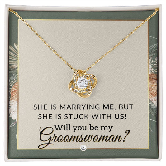 Groomswoman Proposal - Gift From Groom - Will You Be My Groomswoman - Wedding Party Accessories , Sage Green & Boho Wedding Theme - Liliana and Liam