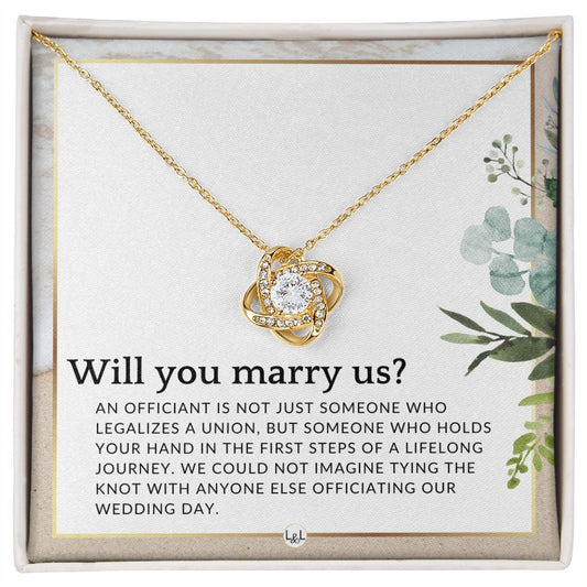 Wedding Officiant Proposal - Female Wedding Officiant, Pastor, Celebrants - Will You Marry Us , Beach and Destination Wedding Theme - Liliana and Liam