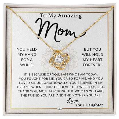 Gift for Mom - My Heart Forever - To My Mother, From Daughter - A Beautiful Women's Pendant Necklace - Great For Mother's Day, Christmas, or Her Birthday - Liliana and Liam