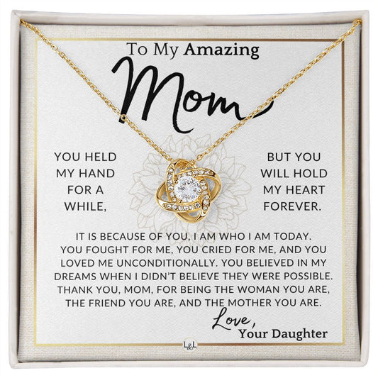 Gift for Mom - My Heart Forever - To My Mother, From Daughter - A Beautiful Women's Pendant Necklace - Great For Mother's Day, Christmas, or Her Birthday - Liliana and Liam