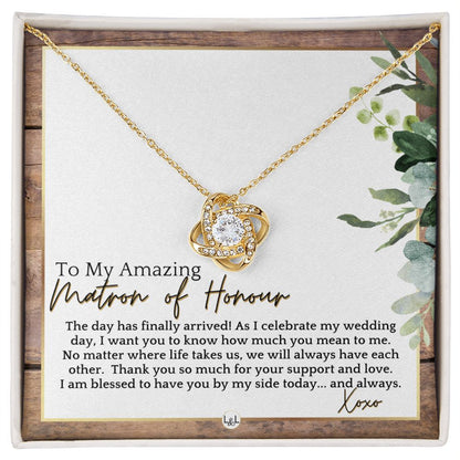 Matron of Honour Thank You Gift - On My Wedding Day Gift From Bride - Wedding Party Accessories , Rustic and Wood Wedding Theme - Liliana and Liam