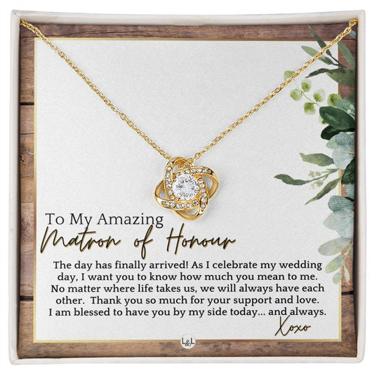 Matron of Honour Thank You Gift - On My Wedding Day Gift From Bride - Wedding Party Accessories , Rustic and Wood Wedding Theme - Liliana and Liam