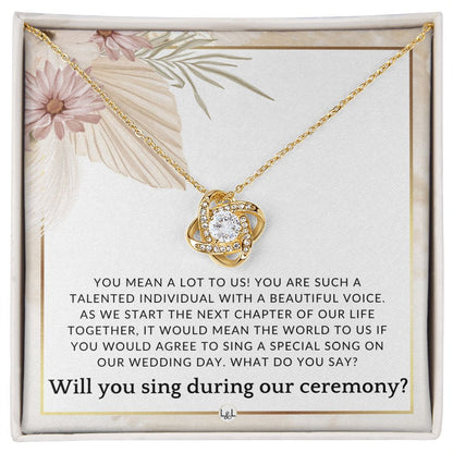 Wedding Ceremony Singer Proposal - Will You Sign At Our Wedding - From The Bride and The Groom , Pink Floral and Boho Wedding Theme - Liliana and Liam